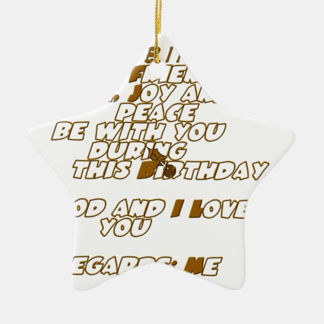 Birthday Card for a Christian Friend Ceramic Tree Decoration (Front)