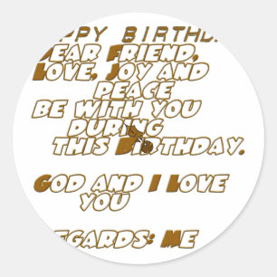 Birthday Card for a Christian Friend Classic Round Sticker