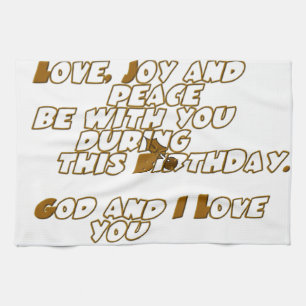 Birthday Card for a Christian Friend Tea Towel