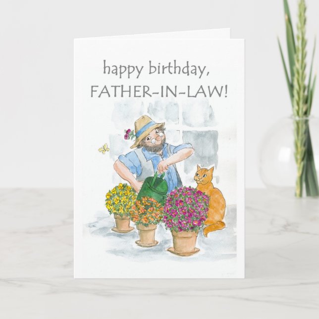 Birthday Card for a Father-in-law - Gardening (Front)