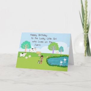 Birthday Card for a Female Farm Child.