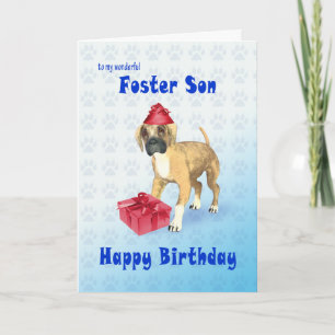 Birthday card for a foster son with a puppy