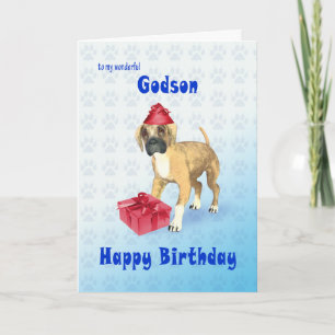 Birthday card for a godson with a puppy