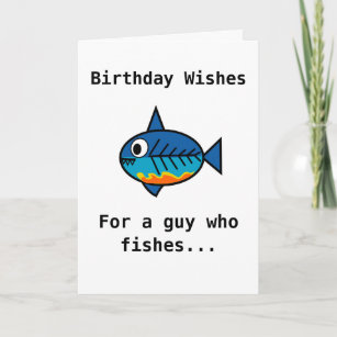Happy Birthday Fly Fishing Trout Card, Husband Card, Simple