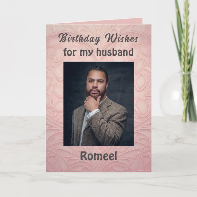 Birthday Card for a Husband Classy Modern (Front)