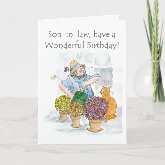 Birthday Card for a Son-in-law - Gardening (Front)
