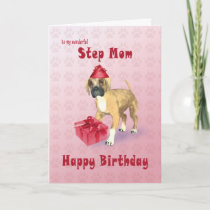 Birthday card for a step mum with a puppy