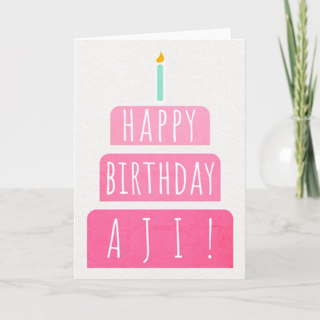 Birthday Card for Aji (Front)