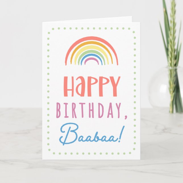 Birthday Card for Baabaa (Front)