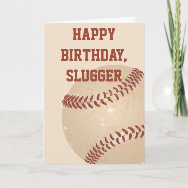 Birthday Card for Baseball Players and Fans (Front)