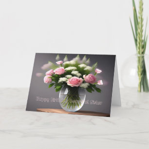 Birthday Card for Beautiful Sister Roses in Vase