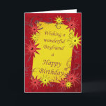 Birthday card for boyfriend<br><div class="desc">A sparkling bright birthday card with red and yellow stars. A lively card for the young at heart. A lovely birthday card for boyfriend. See all ages and relationships in my store: http://www.zazzle.com/eggznbeenz</div>