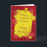 Birthday card for boyfriend<br><div class="desc">A sparkling bright birthday card with red and yellow stars. A lively card for the young at heart. A lovely birthday card for boyfriend. See all ages and relationships in my store: http://www.zazzle.com/eggznbeenz</div>