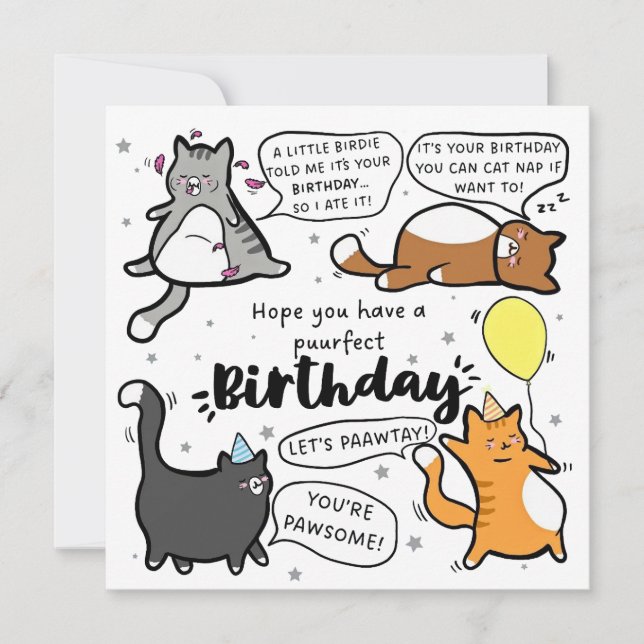 Birthday Card For Cat Lovers (Front)