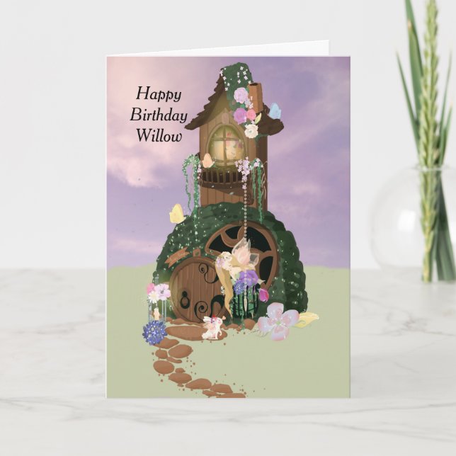 Birthday Card for Child with Fairy House (Front)
