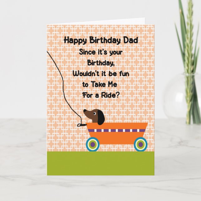 Birthday Card for Dad from Dachund (Front)