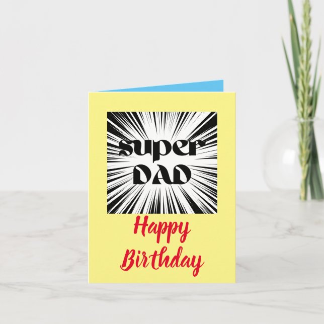Birthday Card for Dad, Superhero Theme (Front)