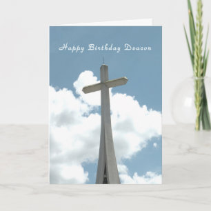 Birthday Card for Deacon with Cross