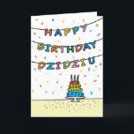 Birthday Card for Dzidziu<br><div class="desc">You call your grandfather Dzidziu, not Grandpa. (Dzidziu means grandfather in Polish.) Imagine how excited Dzidziu will be to receive a birthday card addressed especially to him! Your dzidziu also will love this card's fun, colourful design with confetti and streamers which says "Happy birthday Dzidziu".</div>