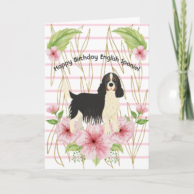 Birthday Card for English Spaniel (Front)