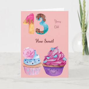 Birthday Card for Female 13 Year old, Cupcakes