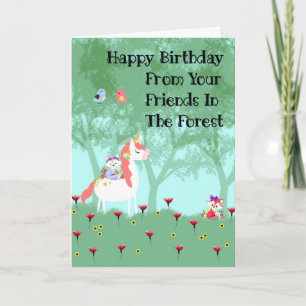 Birthday Card for Female Child Forest Friends