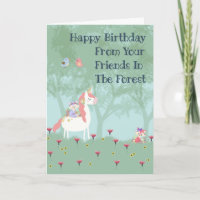 Birthday Card for Female Child Forest Friends