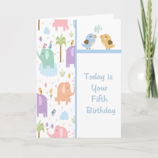 Birthday Card for Five Year Old Child (Front)