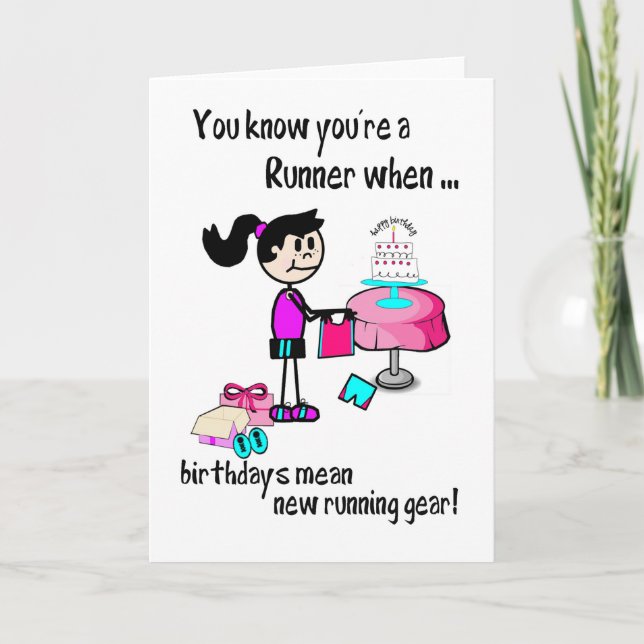 Birthday Card for Girl Runner (Front)