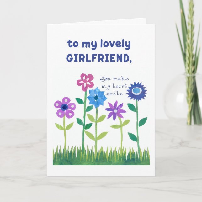 Birthday Card for Girlfriend - Flower Power (Front)