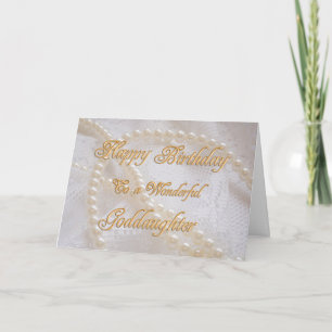 Birthday card for goddaughter with pearls