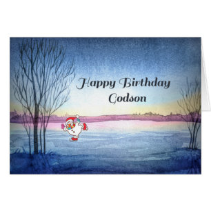 Birthday Card for Godson Winter Theme