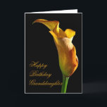 Birthday card for granddaughter<br><div class="desc">A stately golden arum lily stands lit from the side . A perfect flower to convey your birthday wishes.</div>