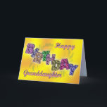 Birthday card for granddaughter with floral text<br><div class="desc">A happy card with text made from flowers A beautiful verse completes this unique card perfectly.</div>