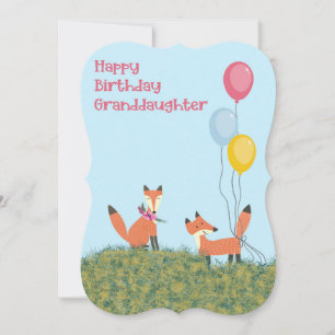 Birthday Card for Granddaughter with Foxes