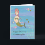 Birthday Card for Granddaughter with Mermaid<br><div class="desc">Birthday card for Granddaughter with a cute Mermaid in the blue sea with fishes,  and grasses.  The sea background is hand painted in different blues,  greens and purples.  Thanks to the hungryjpeg for some of the purchased elements in the design.</div>