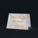 Birthday card for granddaughter with pearls<br><div class="desc">Beautiful white pearls lying on a lace background. A gorgeous birthday card for a granddaughter.You can customise to convey your own sentiments.</div>