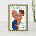 Birthday Card for Grandfather<br><div class="desc">Beautifully illustration of grandpa holding his adorable grandson. Show grandpa how much you care by sending this colorful birthday card on his birthday or any special occasion. Personalize the provided text with your desired messages or feel free to leave as is.</div>