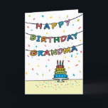 Birthday Card for Grandma<br><div class="desc">Grandma will love this Birthday Card for Grandpa card's fun,  colourful design with confetti and streamers which says "Happy birthday Grandma".</div>