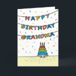 Birthday Card for Grandma<br><div class="desc">Grandma will love this Birthday Card for Grandpa card's fun, colourful design with confetti and streamers which says "Happy birthday Grandma".</div>