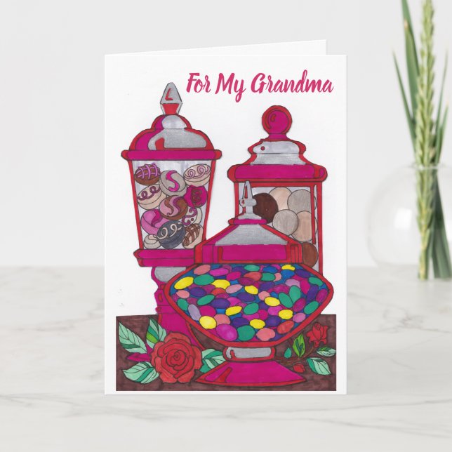 Birthday Card for Grandma - Jelly Bean 1 (Front)