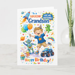 Birthday Card for Grandson Superstar