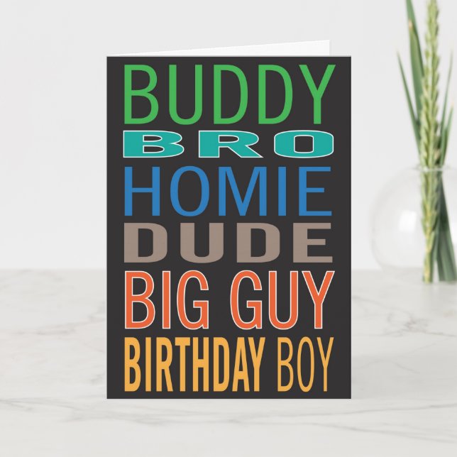 Birthday card for guy / male / man friend (Front)