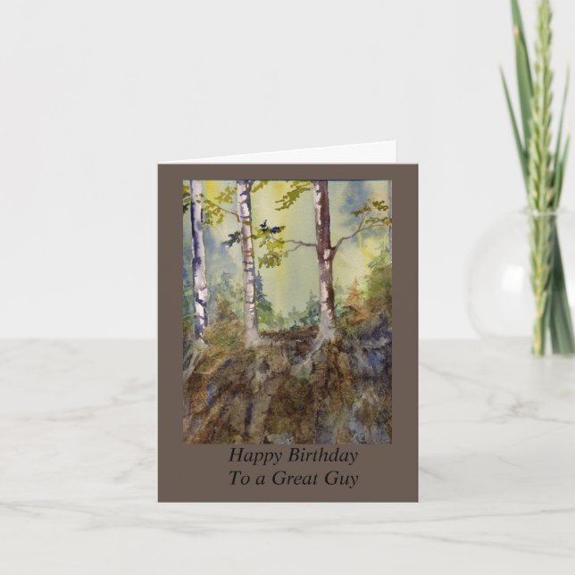 Birthday Card for Him, masculine, trees, nature (Front)