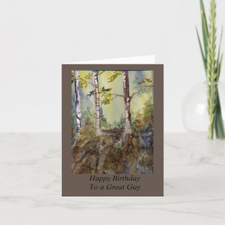 Birthday Card for Him, masculine, trees, nature
