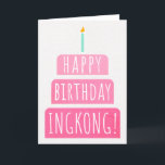 Birthday Card for Ingkong<br><div class="desc">Birthday Card for Ingkong. If you call your grandfather Ingkong instead of Grandpa, this birthday card is perfect for him. (Ingkong means grandfather in Tagalog / Filipino.). Your ingkong also will love this birthday card's gradient ombre pink design with a birthday cake that says "Happy birthday Ingkong!" Make this card...</div>