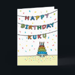 Birthday Card for Kuku<br><div class="desc">You call your grandmother Kuku, not Grandma. (Kuku means grandmother in Hawaiian.) Imagine how excited Kuku will be to receive a birthday card addressed especially to her! Your kuku also will love this card's colourful fireworks-inspired design (yellow, pink, blue, and purple on a black background) which says "Happy birthday, Kuku!"...</div>