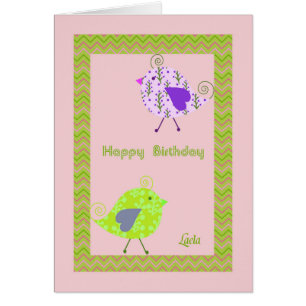 Birthday Card for Laela with Designer Birds