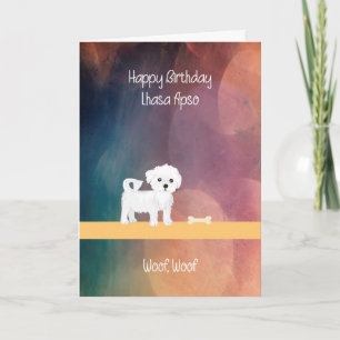 Birthday Card for Lhasa Apso Dog