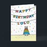 Birthday Card for Lolo<br><div class="desc">You call your grandfather Lolo,  not Grandpa. (Lolo means grandfather in Tagalog / Filipino.) Imagine how excited Lolo will be to receive a birthday card addressed especially to him! Your lolo also will love this card's fun,  colourful design with confetti and streamers which says "Happy birthday Lolo".</div>